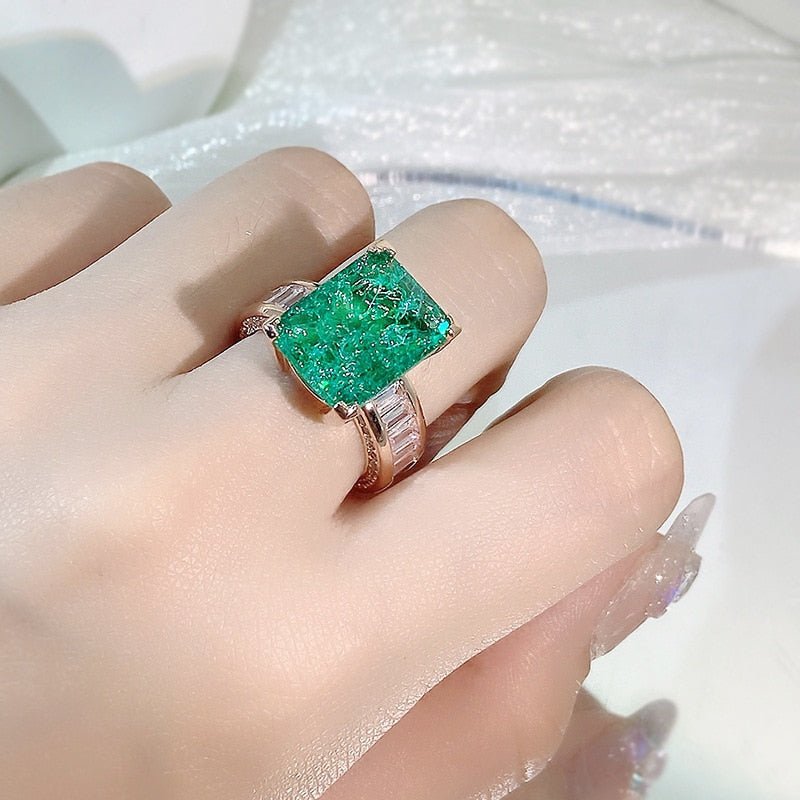 18K Gold Green crystal jewelry - Orchid Unique