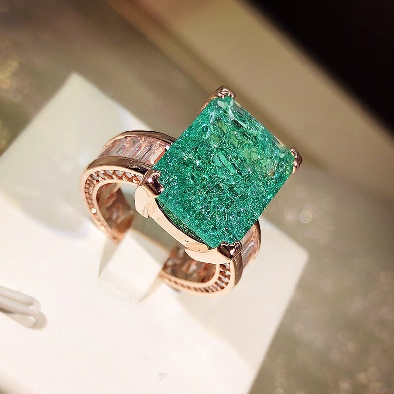 18K Gold Green crystal jewelry - Orchid Unique