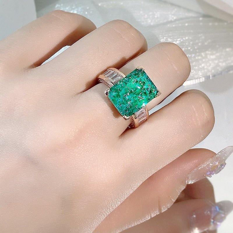 18K Gold Green crystal jewelry - Orchid Unique