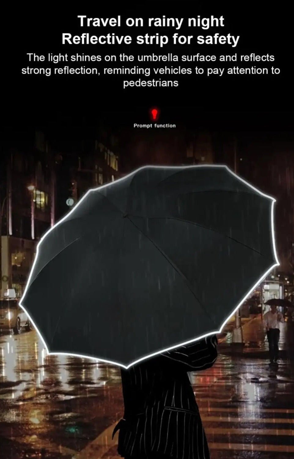2024 Orchid Unique Windproof LED + Reflective Light Umbrella - Orchid Unique