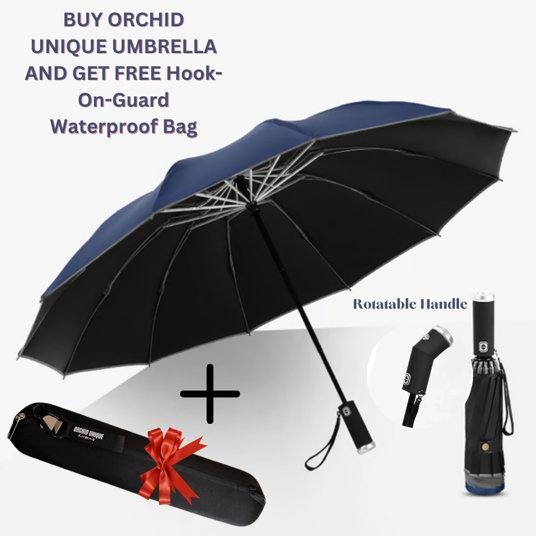 2024 Orchid Unique Windproof LED + Reflective Light Umbrella - Orchid Unique