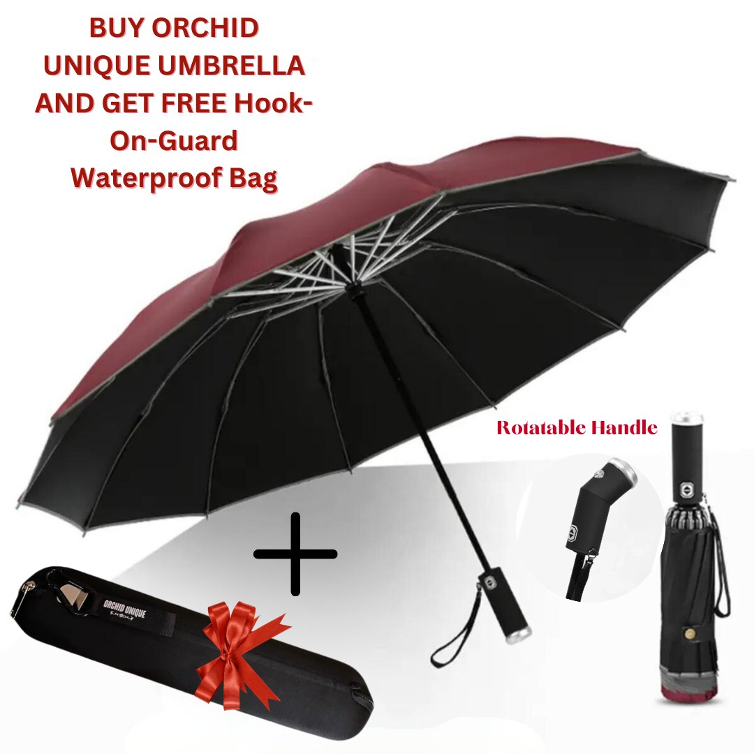 2024 Orchid Unique Windproof LED + Reflective Light Umbrella - Orchid Unique