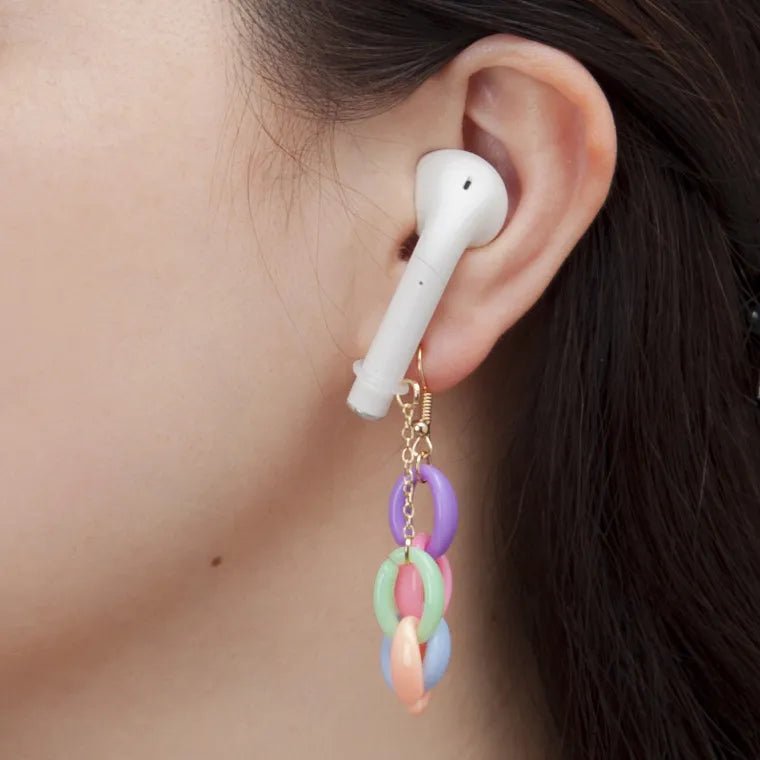 2024 Trendy Secure Earphone Stand Strap for iPhone XS Max X XR: Airpods 2/3 Pro Holder Earring - Orchid Unique