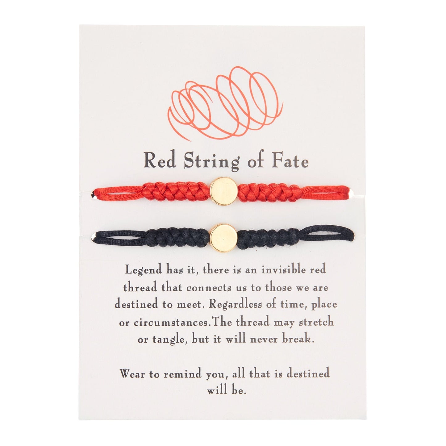 2Pcs 7 Knots Red Black String Bracelet - Orchid Unique