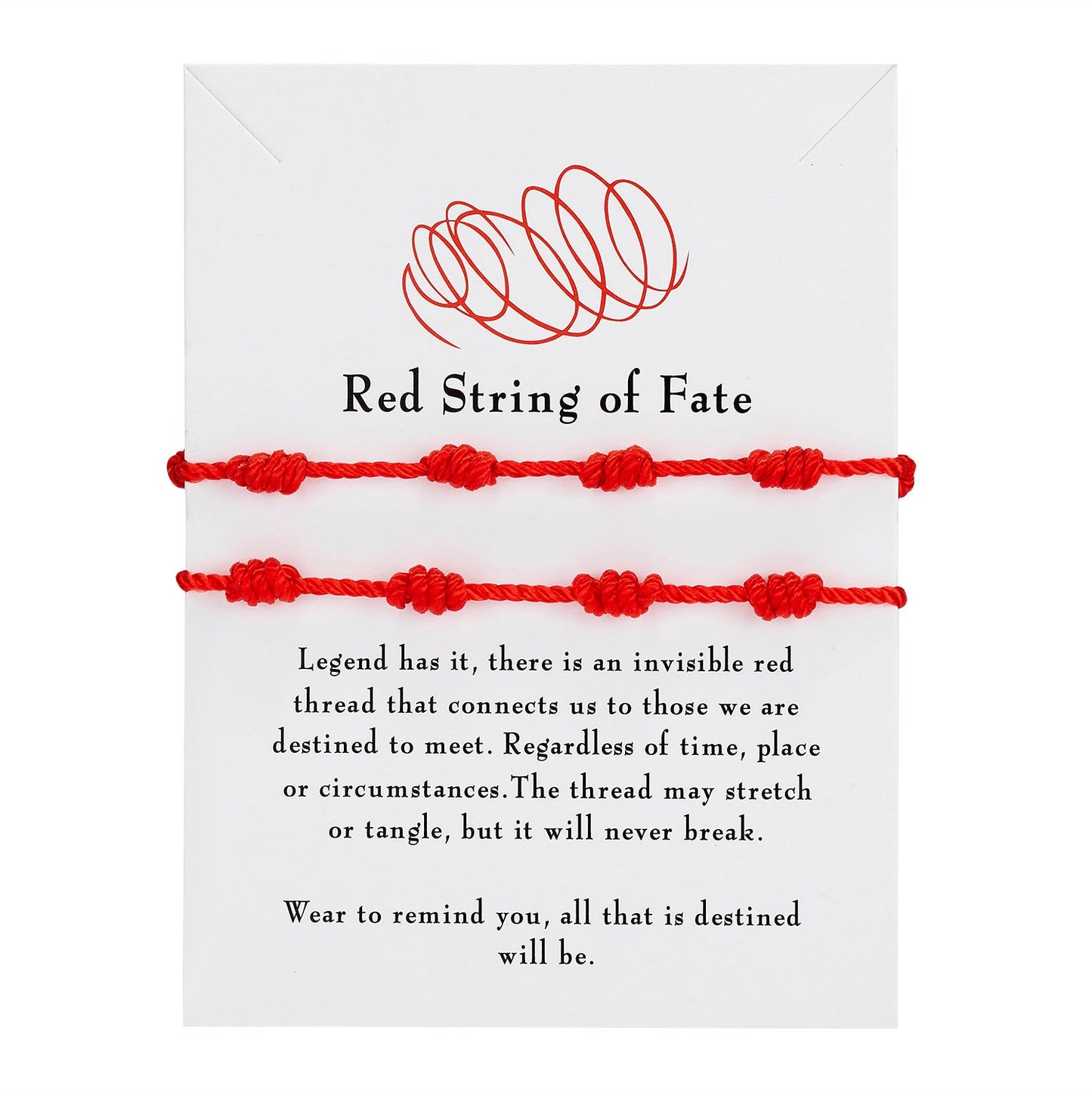 2Pcs 7 Knots Red Black String Bracelet - Orchid Unique