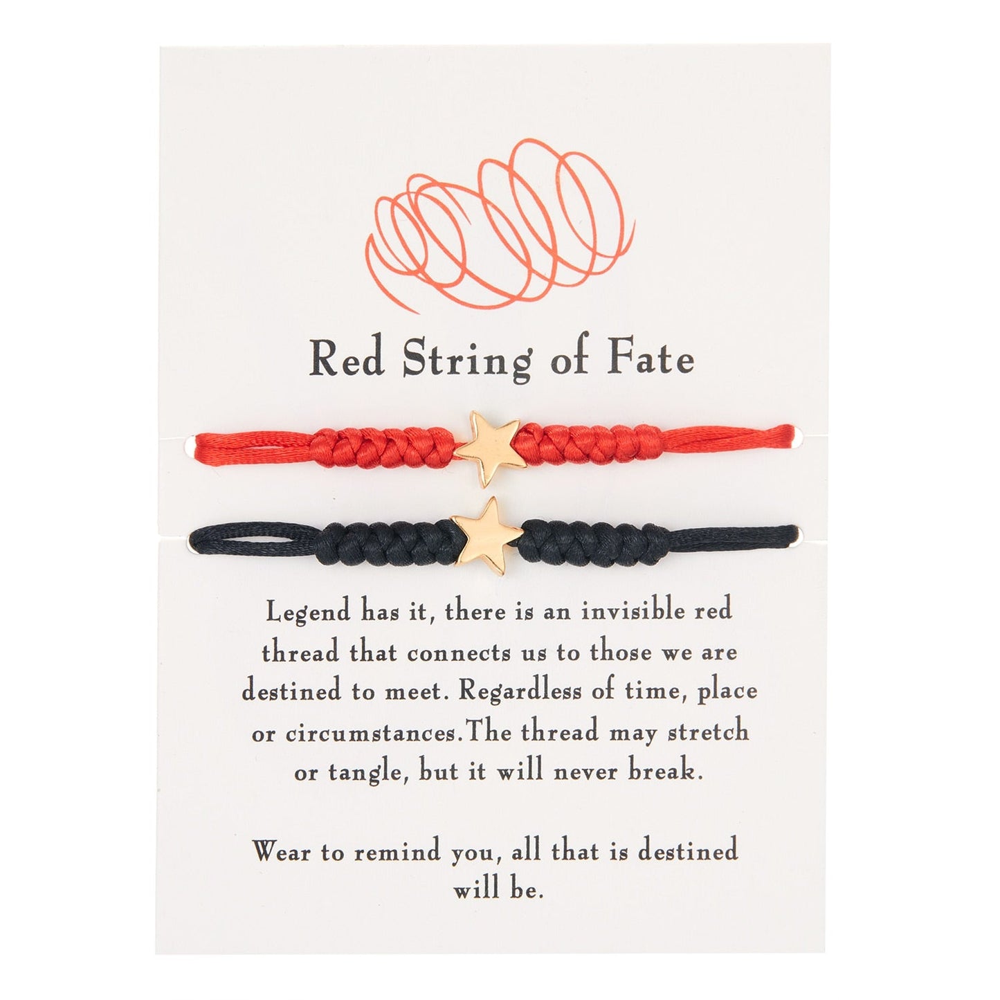 2Pcs 7 Knots Red Black String Bracelet - Orchid Unique