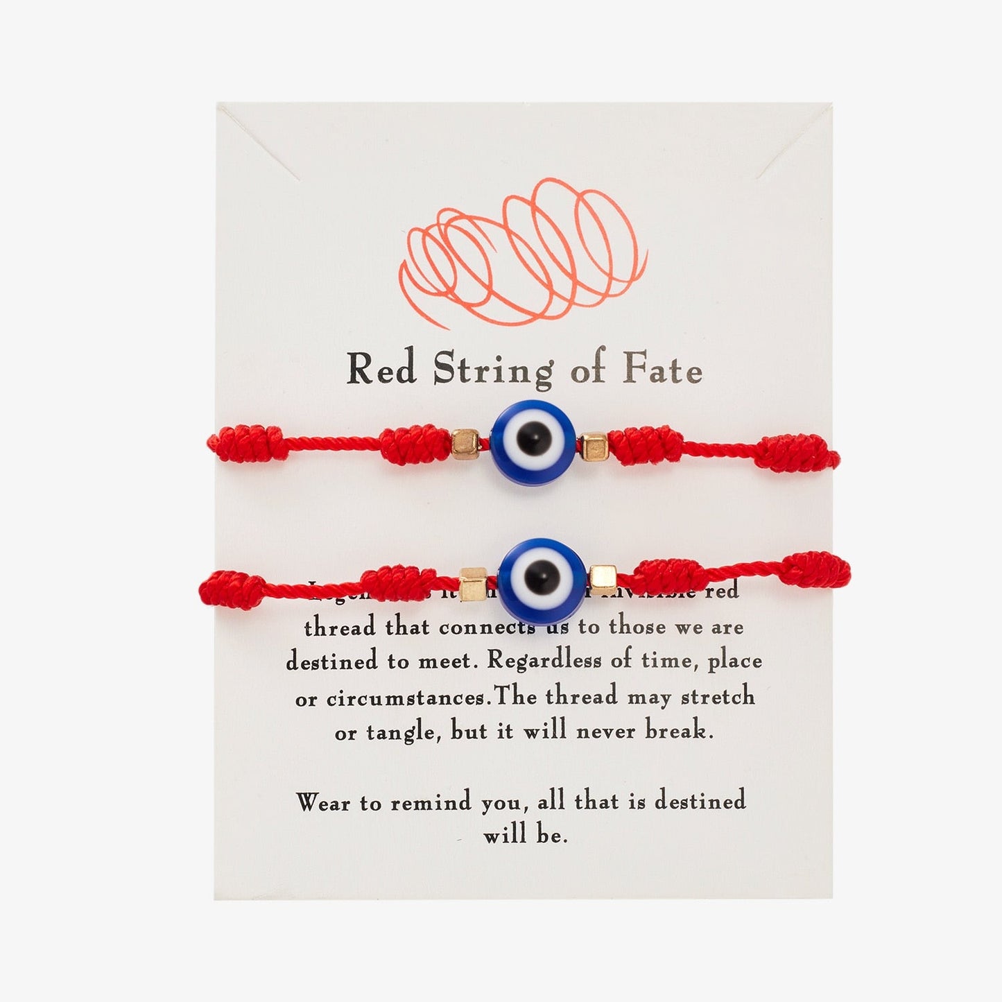 2Pcs 7 Knots Red Black String Bracelet - Orchid Unique