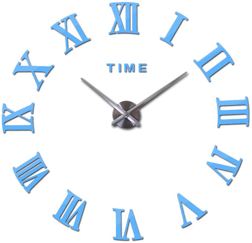 3D Acrylic Mirror Wall Clock Roman Digits - Orchid Unique