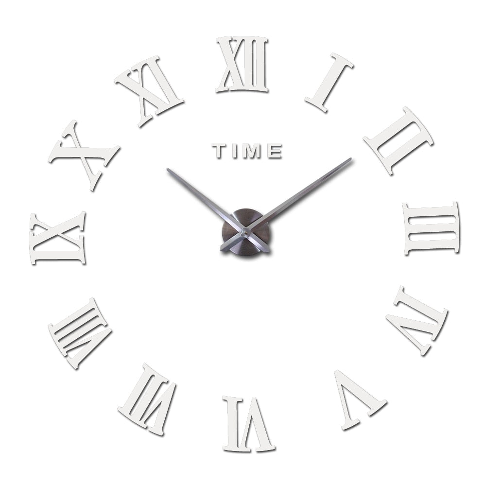 3D Acrylic Mirror Wall Clock Roman Digits - Orchid Unique