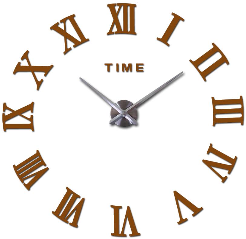 3D Acrylic Mirror Wall Clock Roman Digits - Orchid Unique