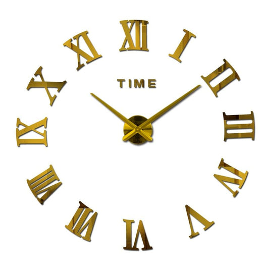 3D Acrylic Mirror Wall Clock Roman Digits - Orchid Unique