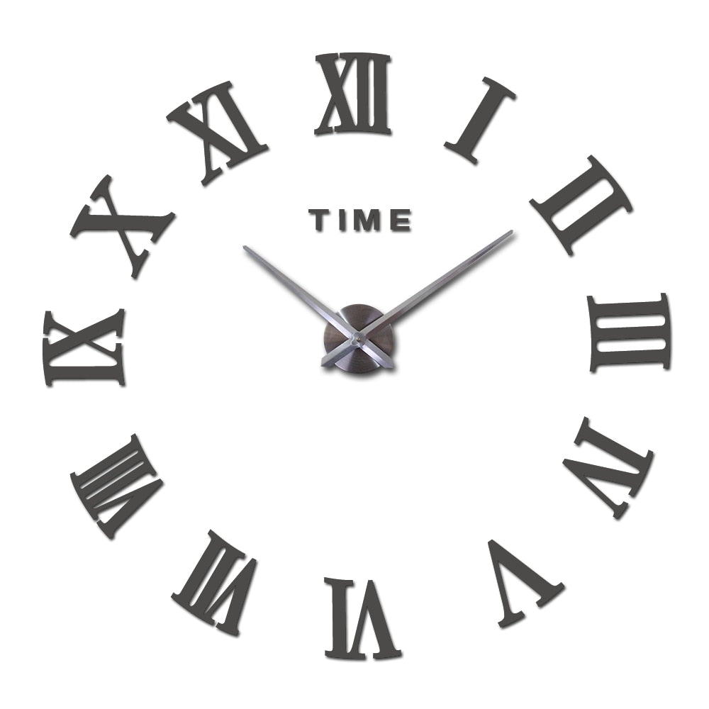 3D Acrylic Mirror Wall Clock Roman Digits - Orchid Unique