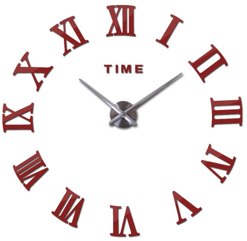 3D Acrylic Mirror Wall Clock Roman Digits - Orchid Unique