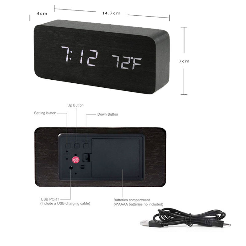 Dual Display Smart Digital LED Alarm Clock - Orchid Unique
