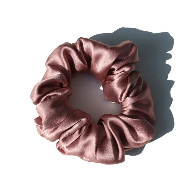 Luxury 100% Pure Mulberry Silk Scrunchies – Large 19 Momme Hair Ties for Women & Girls | No Damage, Soft & Gentle Elastic Bands