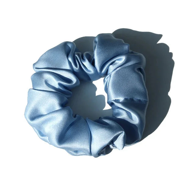 Luxury 100% Pure Mulberry Silk Scrunchies – Large 19 Momme Hair Ties for Women & Girls | No Damage, Soft & Gentle Elastic Bands