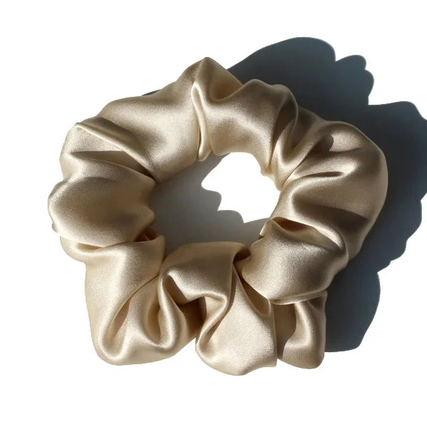 Luxury 100% Pure Mulberry Silk Scrunchies – Large 19 Momme Hair Ties for Women & Girls | No Damage, Soft & Gentle Elastic Bands