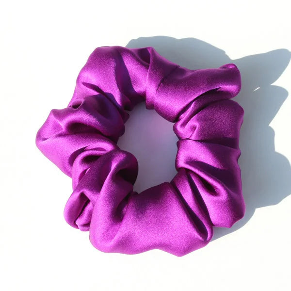 Luxury 100% Pure Mulberry Silk Scrunchies – Large 19 Momme Hair Ties for Women & Girls | No Damage, Soft & Gentle Elastic Bands
