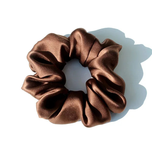 Luxury 100% Pure Mulberry Silk Scrunchies – Large 19 Momme Hair Ties for Women & Girls | No Damage, Soft & Gentle Elastic Bands