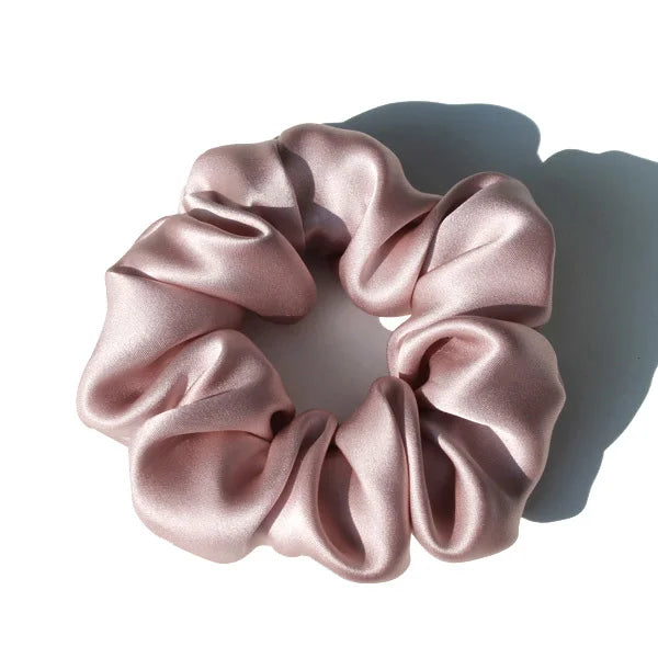 Luxury 100% Pure Mulberry Silk Scrunchies – Large 19 Momme Hair Ties for Women & Girls | No Damage, Soft & Gentle Elastic Bands