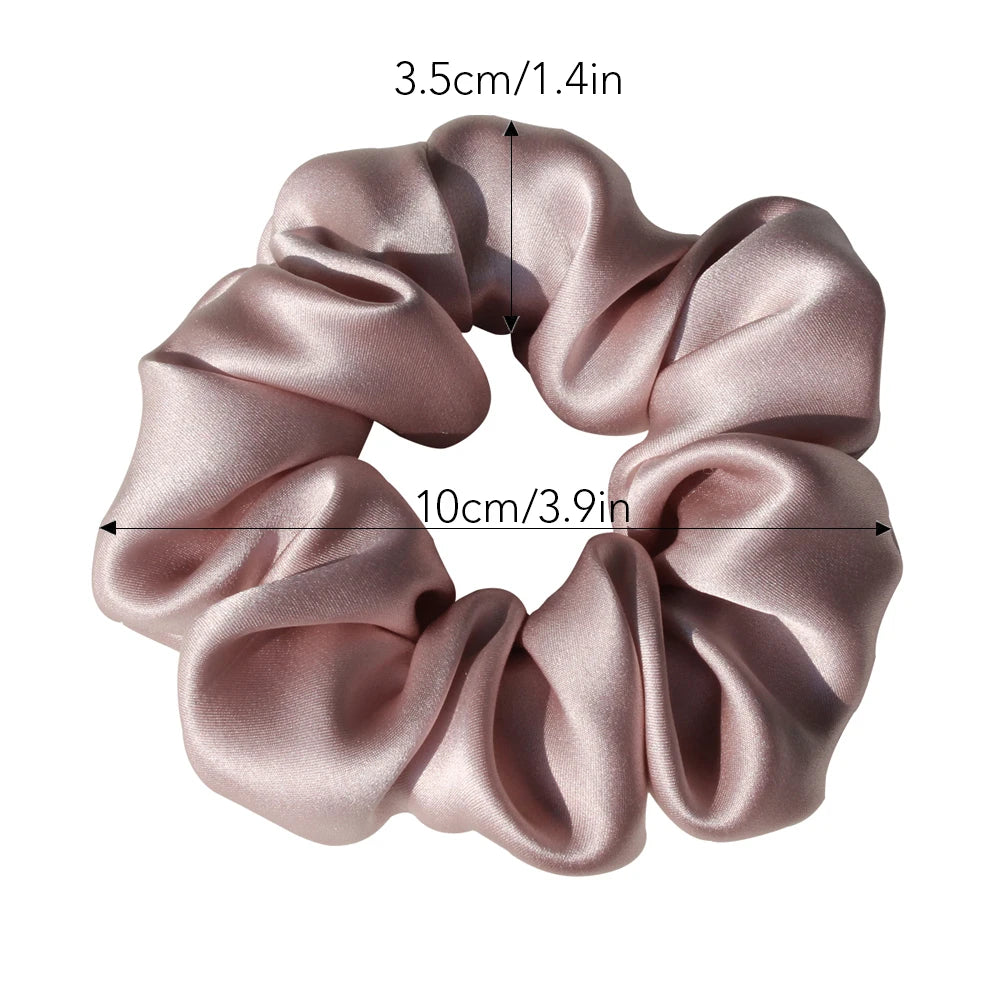 Luxury 100% Pure Mulberry Silk Scrunchies – Large 19 Momme Hair Ties for Women & Girls | No Damage, Soft & Gentle Elastic Bands