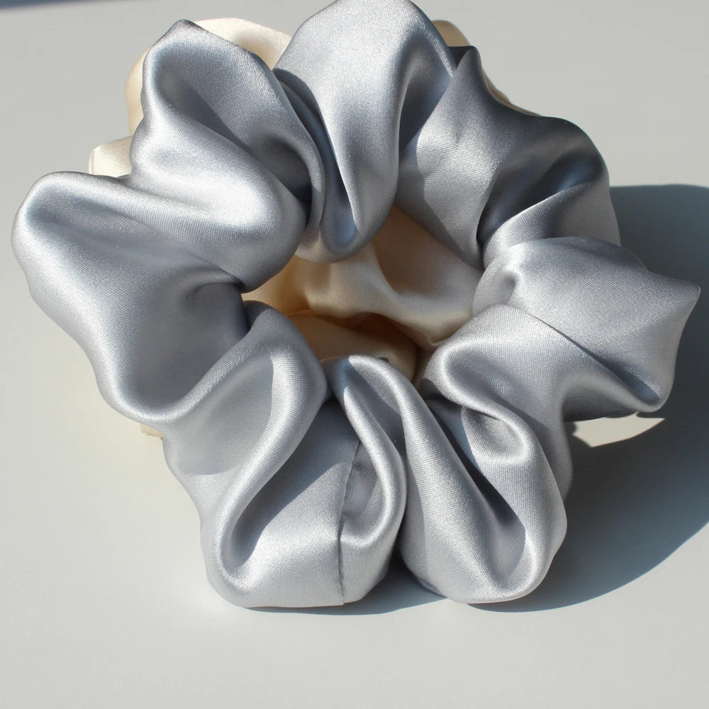 Luxury 100% Pure Mulberry Silk Scrunchies – Large 19 Momme Hair Ties for Women & Girls | No Damage, Soft & Gentle Elastic Bands
