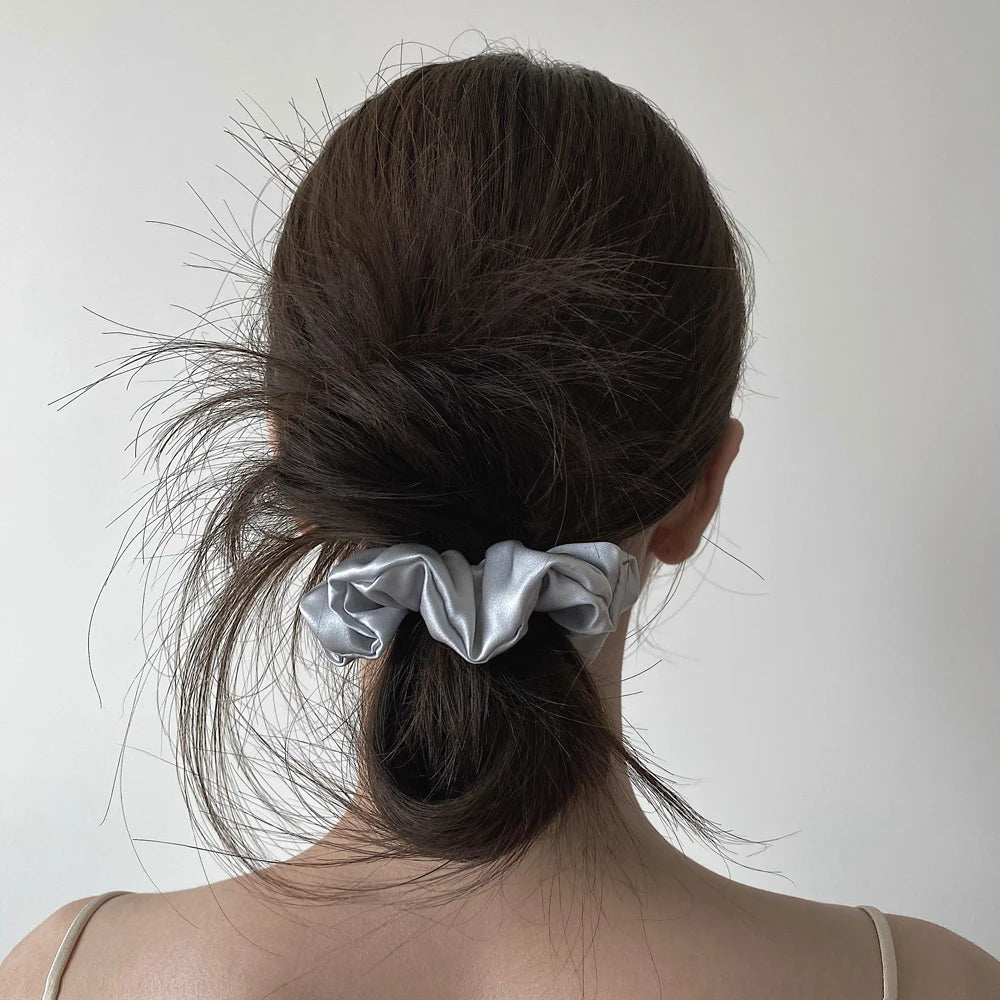 Luxury 100% Pure Mulberry Silk Scrunchies – Large 19 Momme Hair Ties for Women & Girls | No Damage, Soft & Gentle Elastic Bands