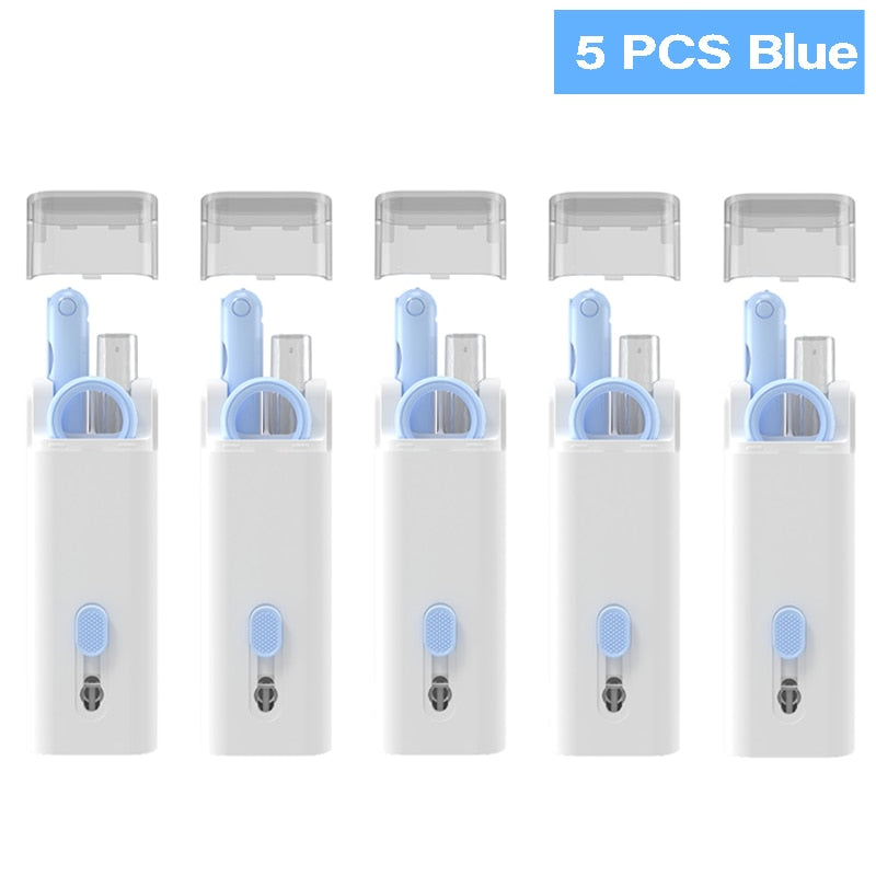 7-in-1 Computer Keyboard Cleaner Brush Kit Earphone Cleaning Pen For Headset iPad Phone Cleaning Tools Cleaner Keycap Puller Kit