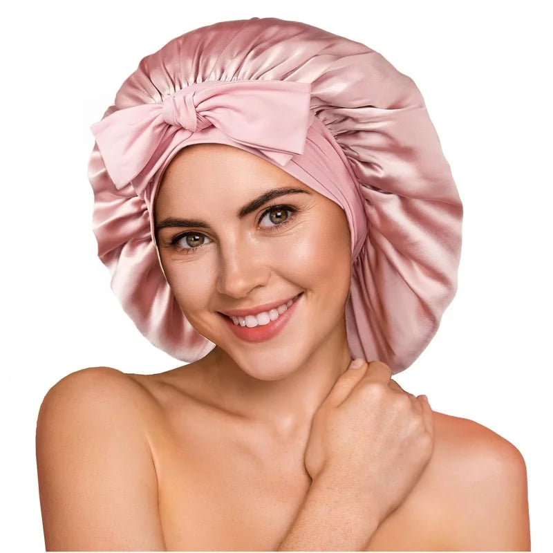 19 Momme Pure Mulberry Silk Bonnet – Double Layer Non-Slip & Stay‑Put Sleep Cap