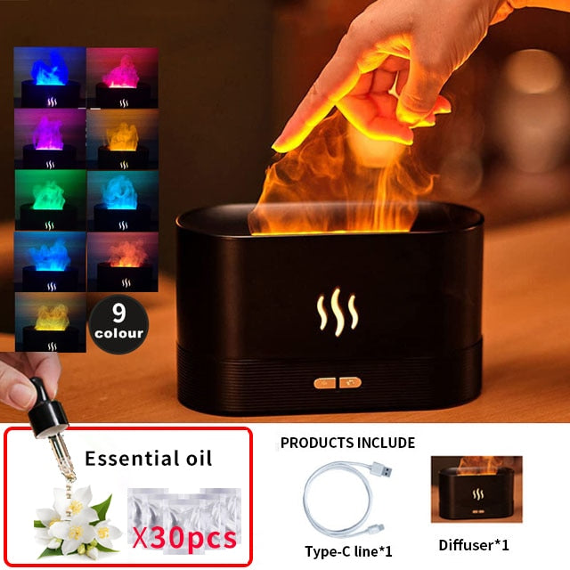 REUP Flame Aroma Diffuser Air Humidifier Ultrasonic Cool Mist Maker Fogger LED Essential Oil Jellyfish Difusor Fragrance Home - Orchid Unique