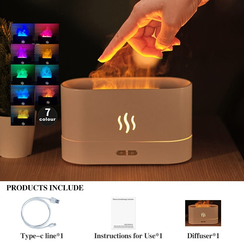 REUP Flame Aroma Diffuser Air Humidifier Ultrasonic Cool Mist Maker Fogger LED Essential Oil Jellyfish Difusor Fragrance Home - Orchid Unique