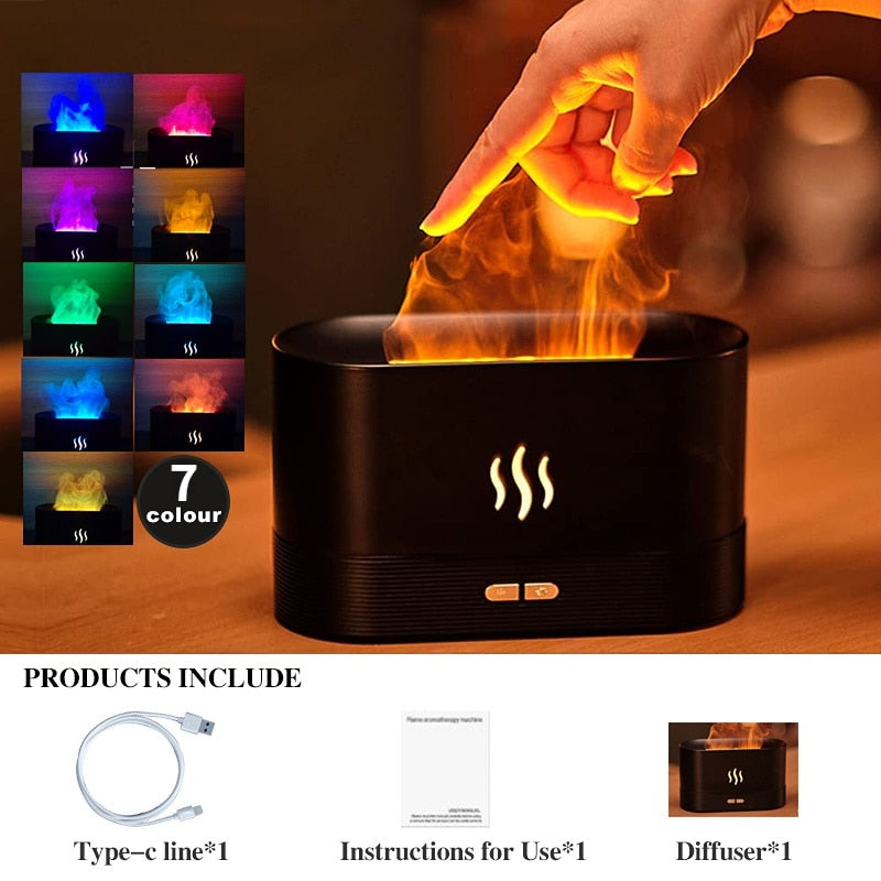 REUP Flame Aroma Diffuser Air Humidifier Ultrasonic Cool Mist Maker Fogger LED Essential Oil Jellyfish Difusor Fragrance Home - Orchid Unique