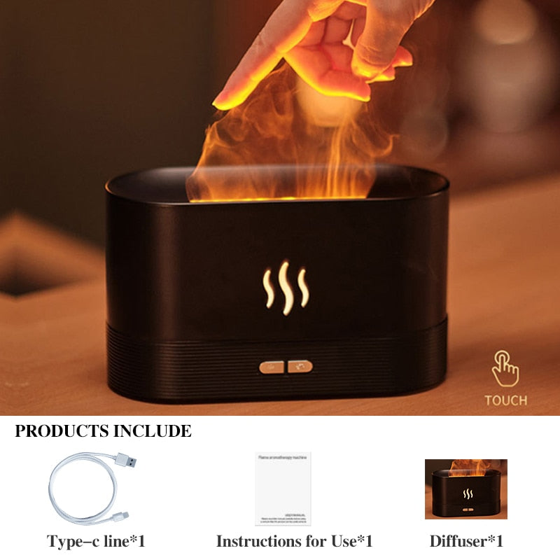 REUP Flame Aroma Diffuser Air Humidifier Ultrasonic Cool Mist Maker Fogger LED Essential Oil Jellyfish Difusor Fragrance Home - Orchid Unique