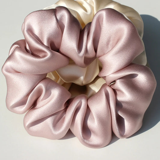 Luxury 100% Pure Mulberry Silk Scrunchies – Large 19 Momme Hair Ties for Women & Girls | No Damage, Soft & Gentle Elastic Bands