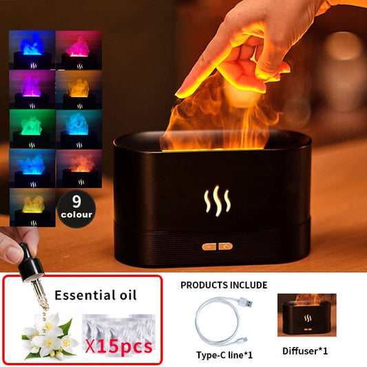 REUP Flame Aroma Diffuser Air Humidifier Ultrasonic Cool Mist Maker Fogger LED Essential Oil Jellyfish Difusor Fragrance Home - Orchid Unique