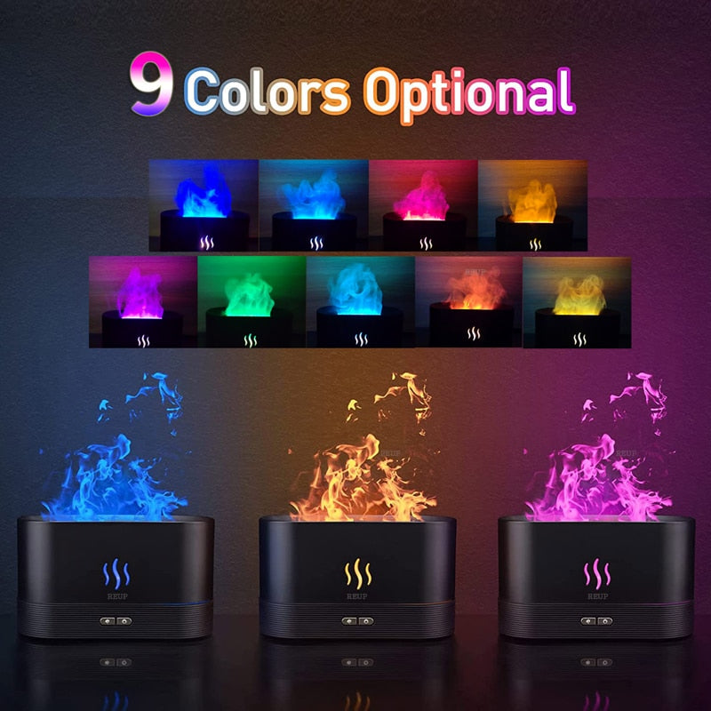 REUP Flame Aroma Diffuser Air Humidifier Ultrasonic Cool Mist Maker Fogger LED Essential Oil Jellyfish Difusor Fragrance Home - Orchid Unique