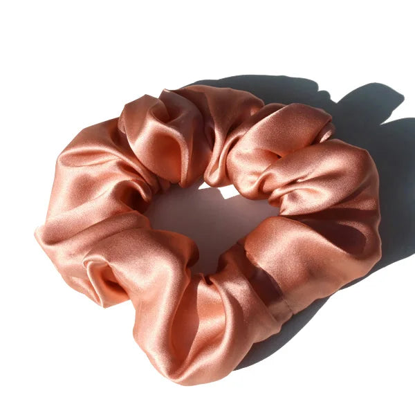 Luxury 100% Pure Mulberry Silk Scrunchies – Large 19 Momme Hair Ties for Women & Girls | No Damage, Soft & Gentle Elastic Bands