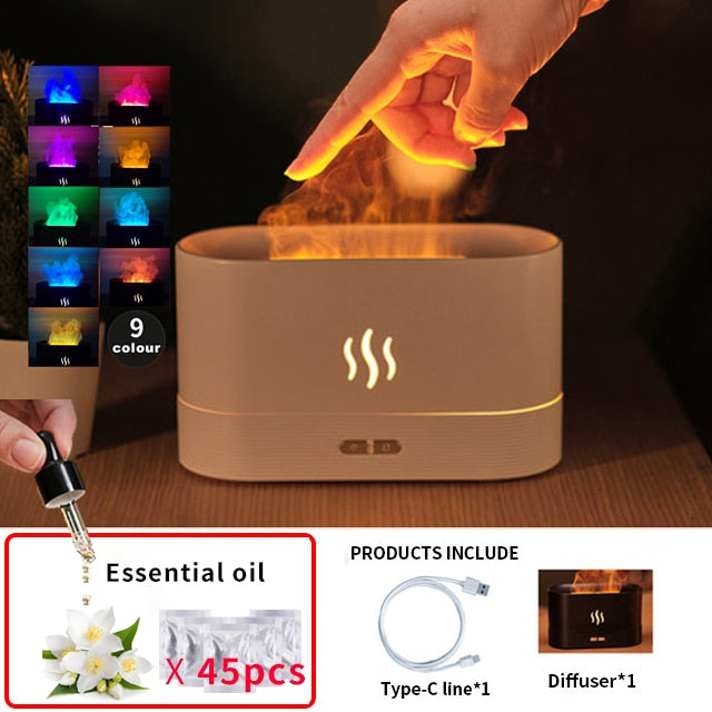 REUP Flame Aroma Diffuser Air Humidifier Ultrasonic Cool Mist Maker Fogger LED Essential Oil Jellyfish Difusor Fragrance Home - Orchid Unique