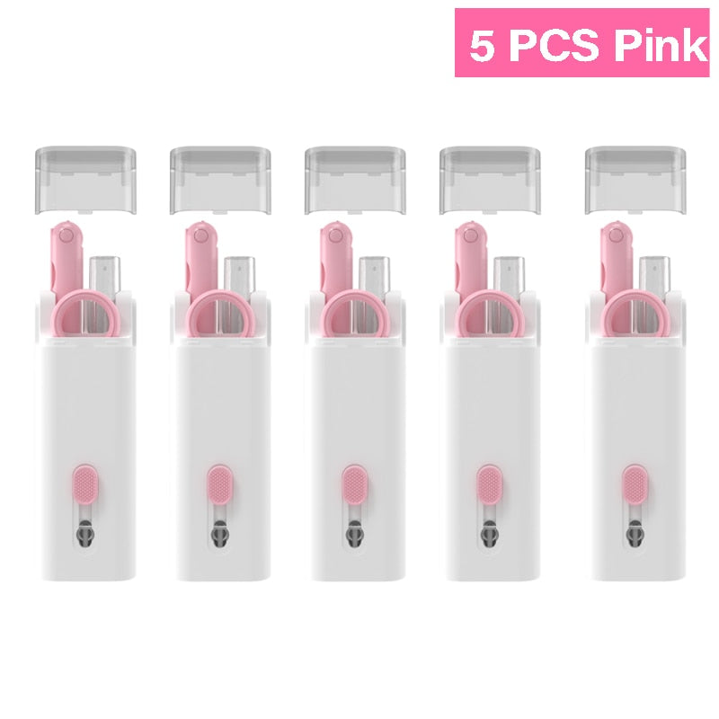 7-in-1 Computer Keyboard Cleaner Brush Kit Earphone Cleaning Pen For Headset iPad Phone Cleaning Tools Cleaner Keycap Puller Kit