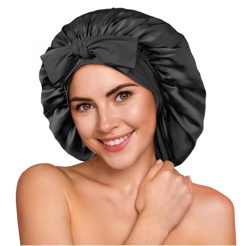 19 Momme Pure Mulberry Silk Bonnet – Double Layer Non-Slip & Stay‑Put Sleep Cap