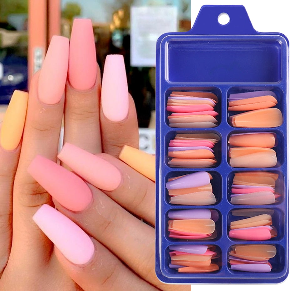 False Nails Coffin Extension Forms - Orchid Unique