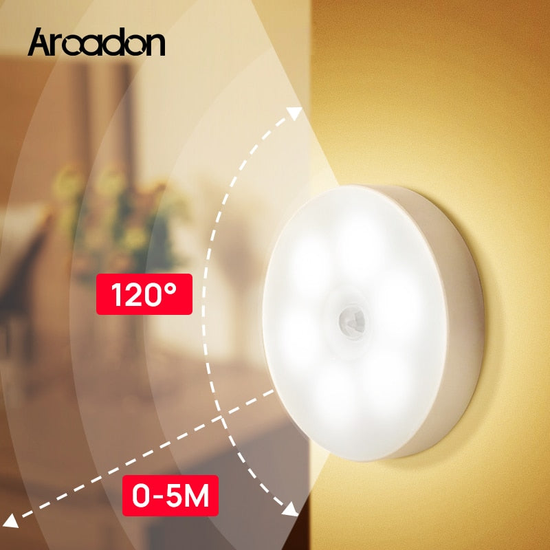 No Drilling / Aroadon Motion Sensor LED Night Light - Orchid Unique