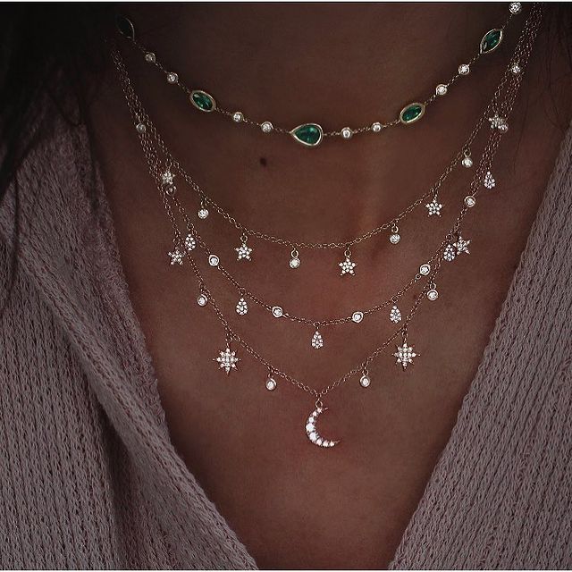 Crystal Stars Pendant Necklaces - Orchid Unique