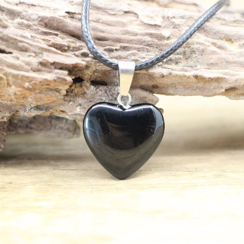 Natural Agates Quartz Heart Shape Pendant - Orchid Unique