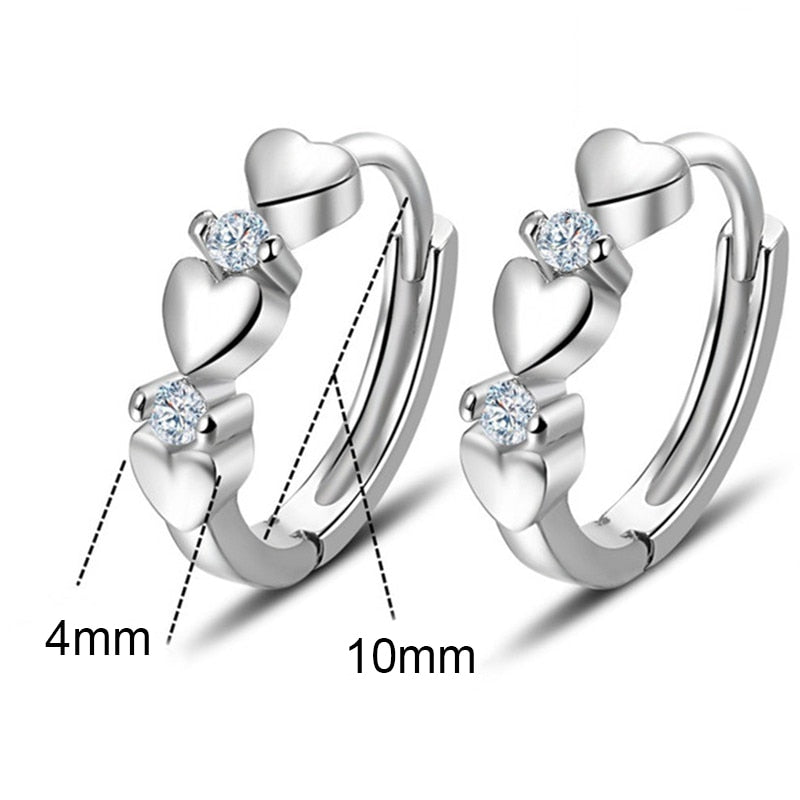 Dainty Small Hearts Hoop Earring - Orchid Unique