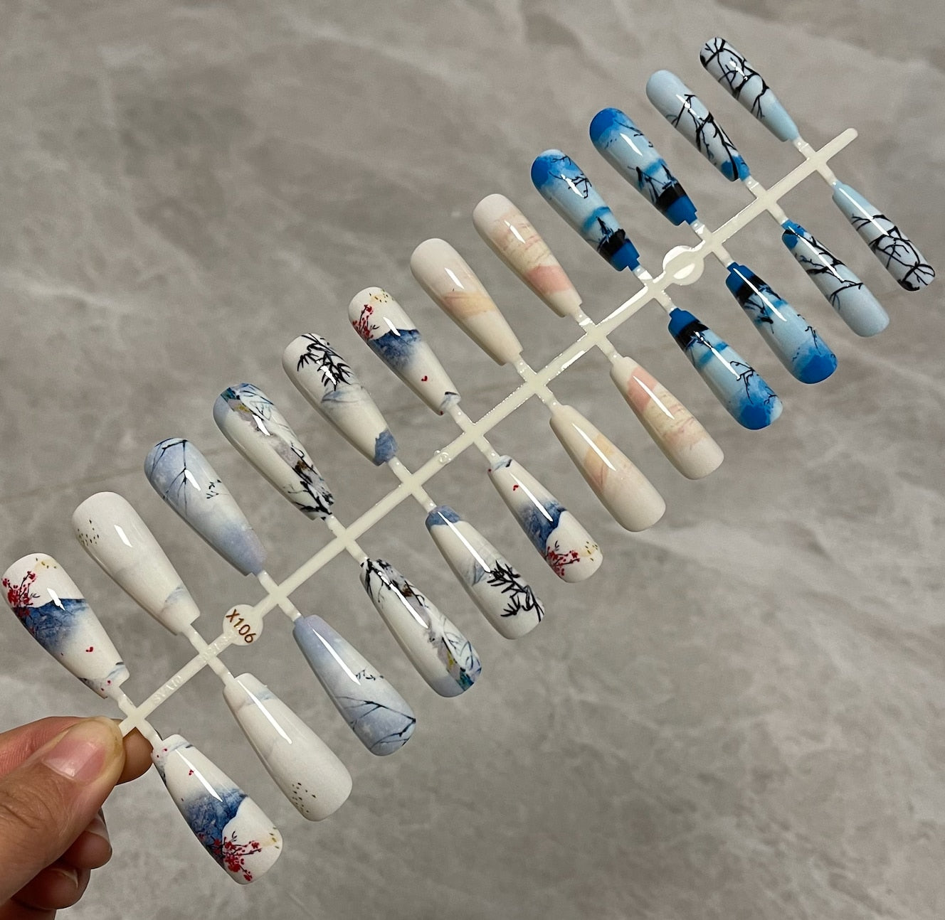 Long False Nails Tips - Orchid Unique