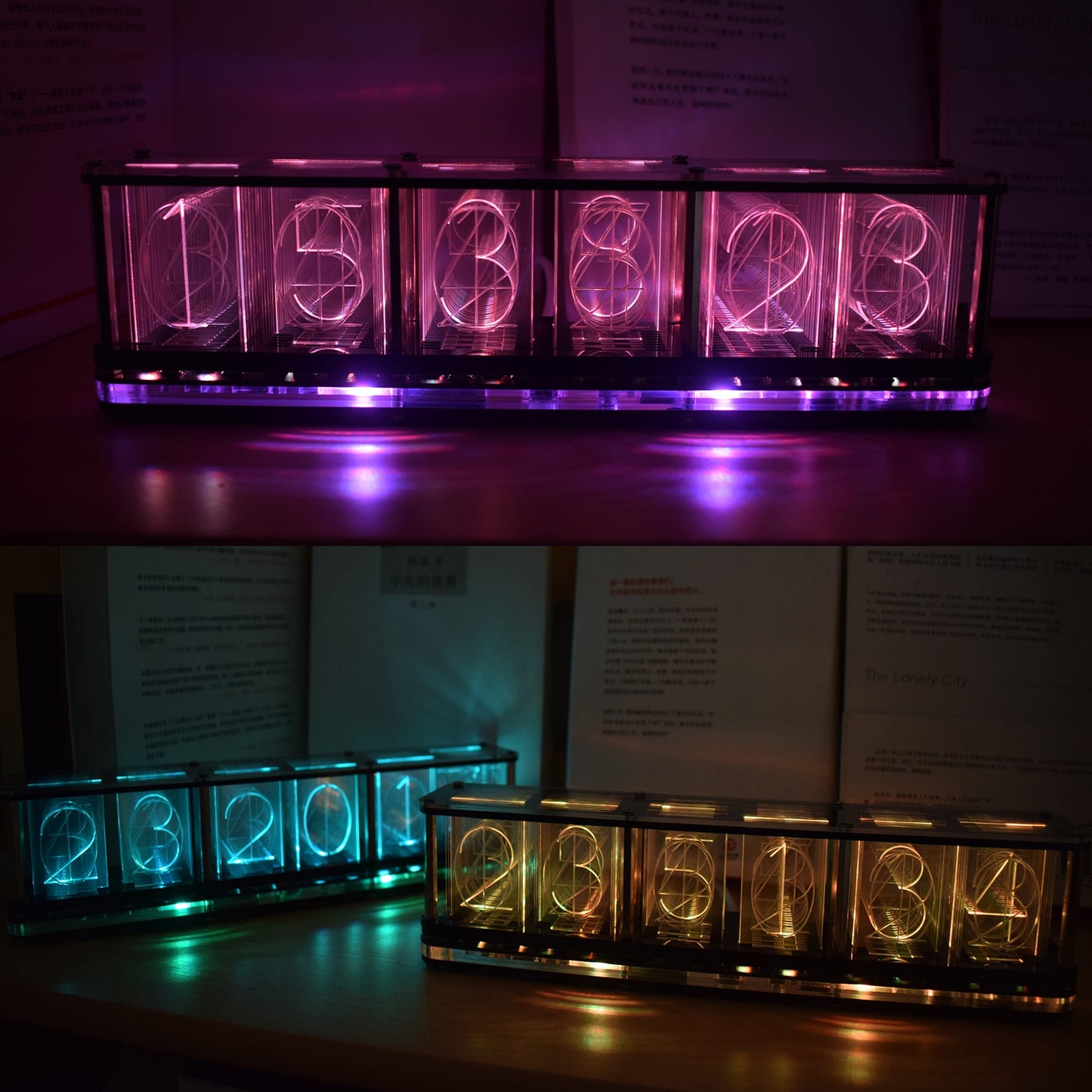 RGB Glow Tube Clock - Orchid Unique