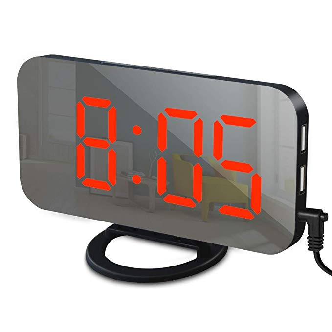 Digital Mirror LED Alarm Clock - Orchid Unique