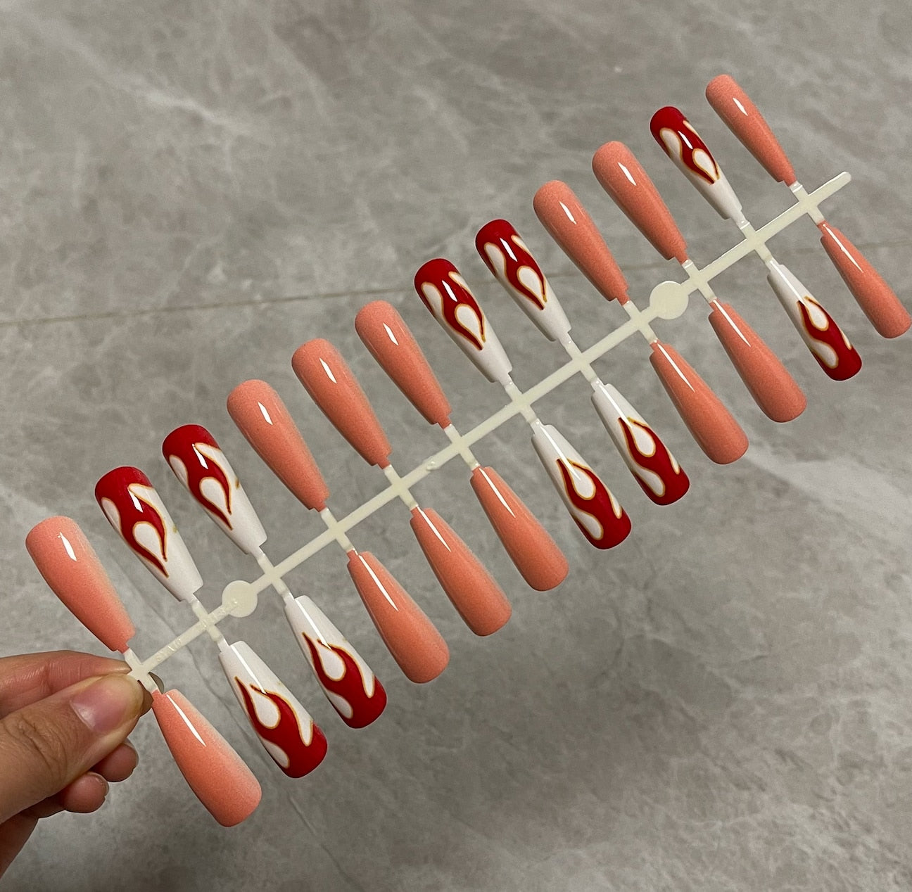 Long False Nails Tips - Orchid Unique