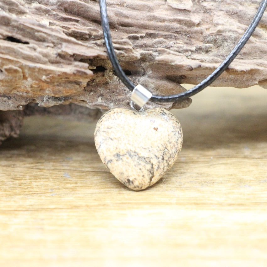 Natural Agates Quartz Heart Shape Pendant - Orchid Unique